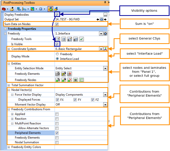 femap freebody options